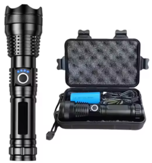 Linterna LED 10k lumens, recargable, impermeable